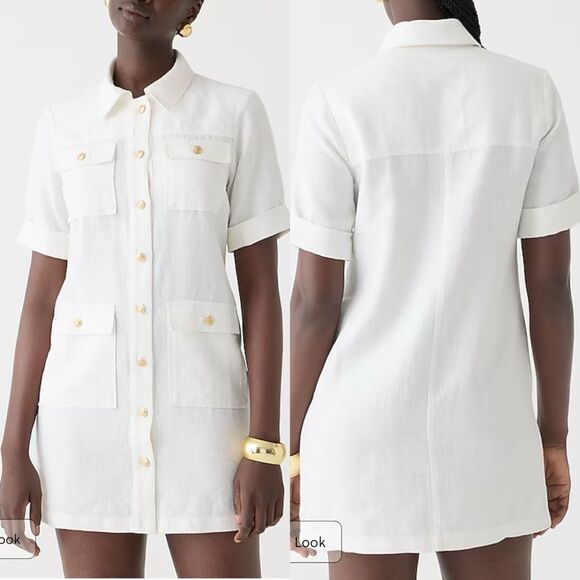 J. Crew White Shirt Dress - Picture 1 of 12